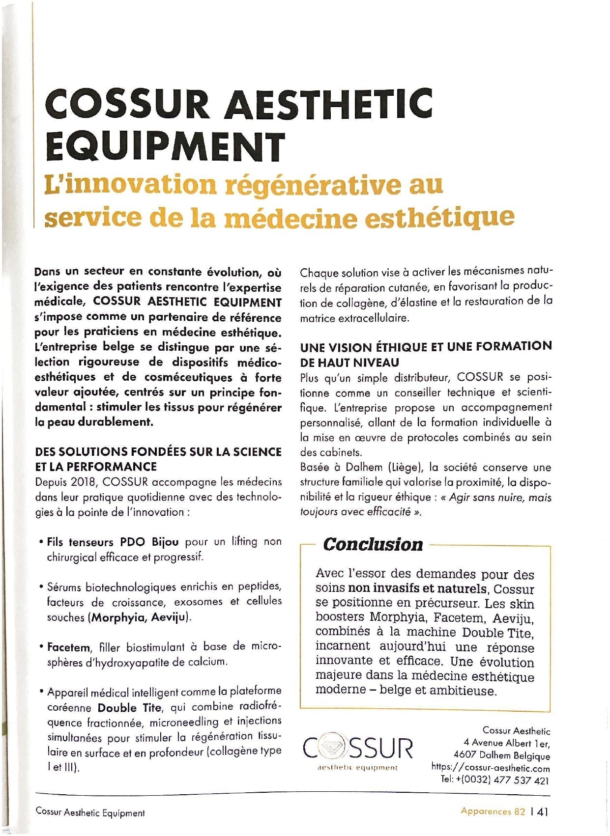 Cossur : L'innovation régénérative au service de la médecine esthétique